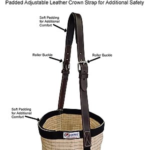 Derby Originals Leather Vented Canvas Horse Feed Bag, Hunter Green, Full