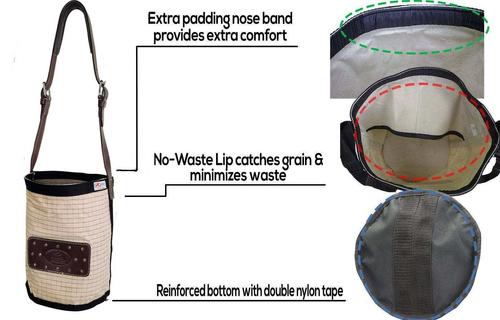 Show full view: Derby Originals Leather Vented Canvas Horse Feed Bag, Royal Blue, Full slide 2 of 5