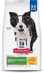 Hill's Science Diet Adult 7+ Senior Vitality Chicken Recipe Dry Dog Food, 3.5-lb bag slide 1 of 9