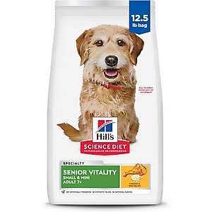 Hill's Science Diet Adult 7+ Senior Vitality Small Breed & Mini Breed Chicken & Rice Recipe Dry Dog Food, 12.5-lb bag