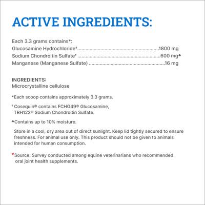 Show full view: Nutramax Cosequin Powder with Glucosamine & Chondroitin Original Joint Health Supplement for Horses, 1.54-lb tub slide 3 of 10