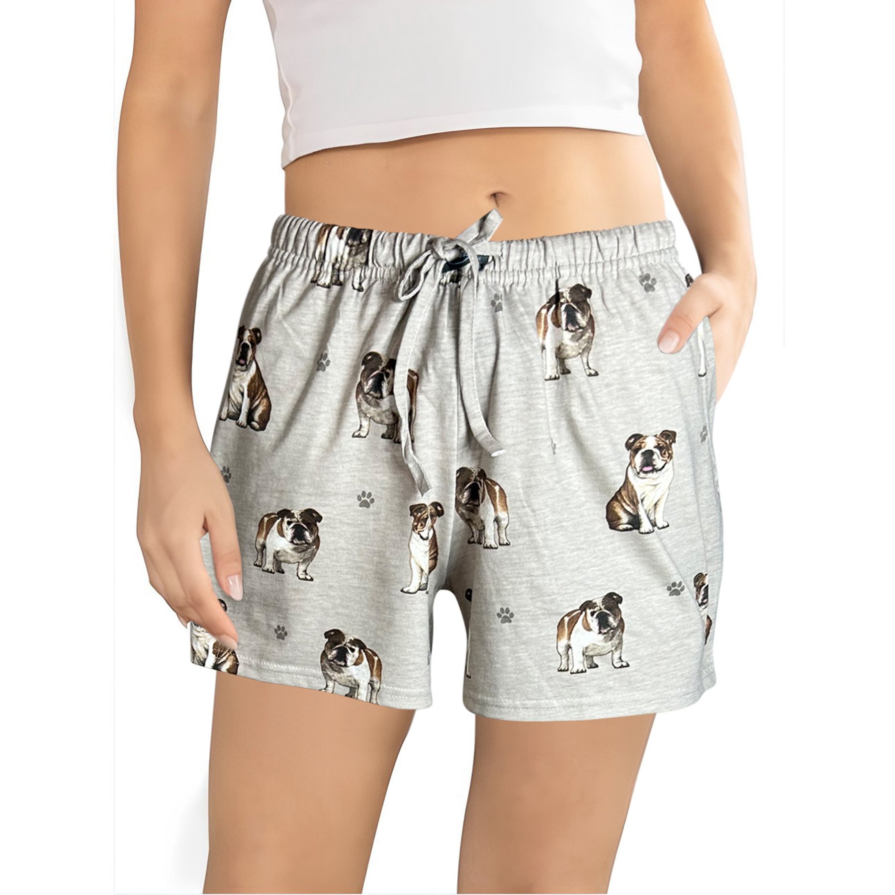 E&S PETS Bulldog Shorts, Grey, Medium
