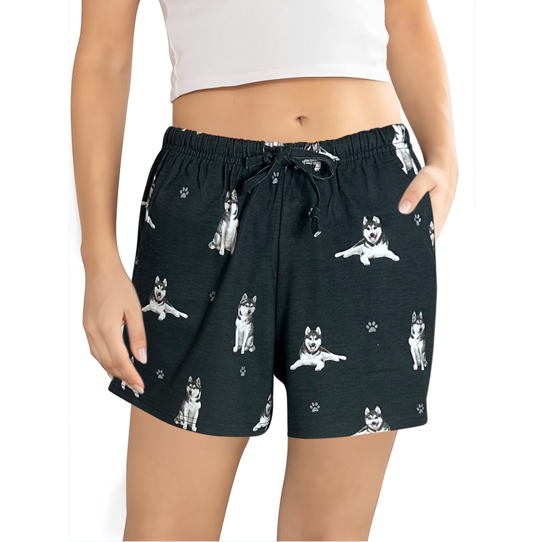 E&S PETS Siberian Husky Shorts, Black, X-Large