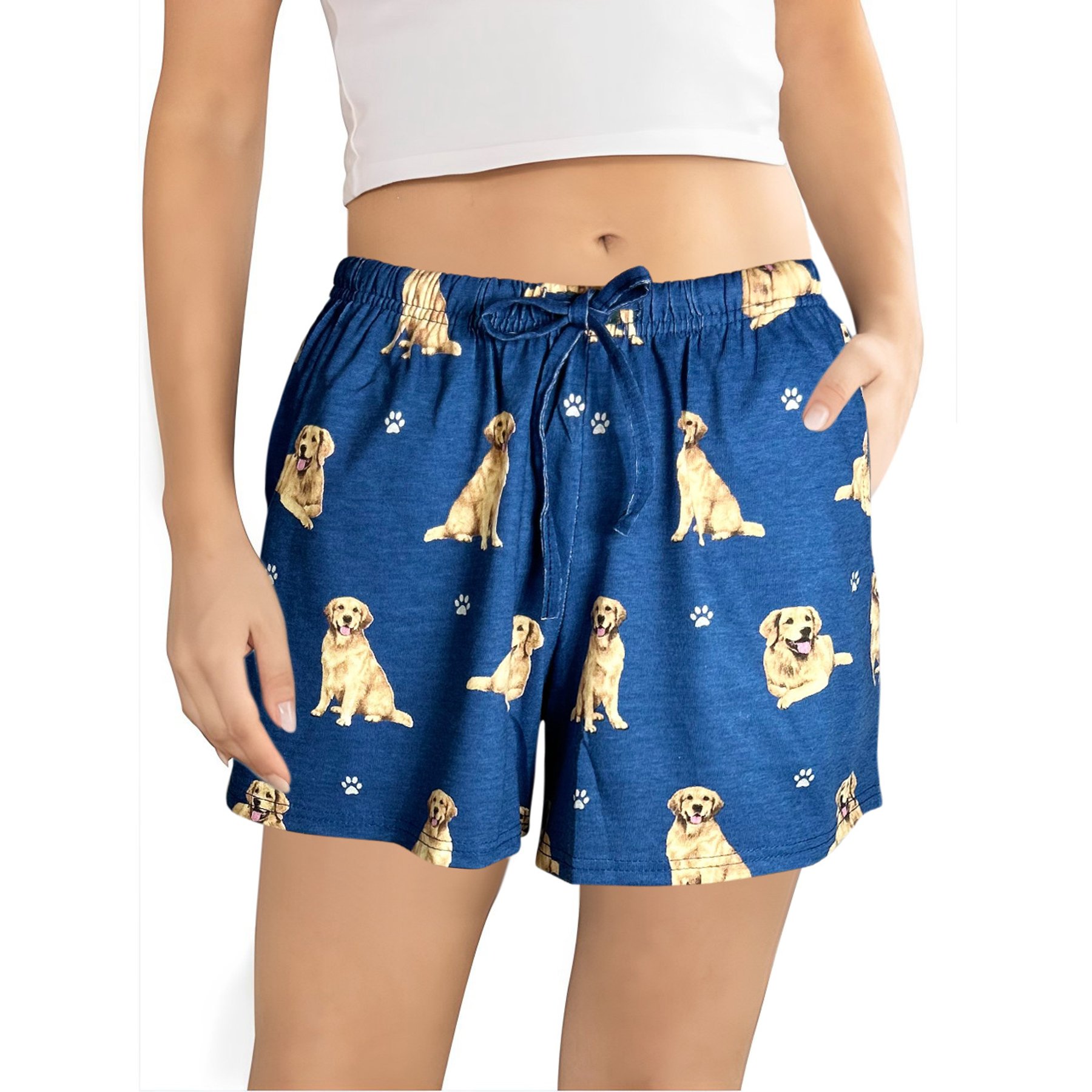 E&S PETS Golden Retriever Shorts, Teal, Medium