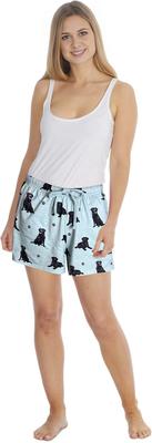 Show full view: E&S PETS Black Labrador Shorts, Teal, Medium slide 3 of 6