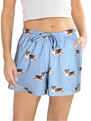 E&S PETS Welsh Corgi Shorts, Light Blue, Small