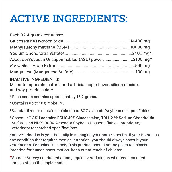 Nutramax Cosequin ASU Powder Joint Health Supplement for Horses