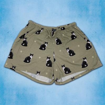 Show full view: E&S PETS Black & White Cat Shorts, Green, Large slide 4 of 6
