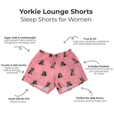 Show full view: E&S PETS Yorkie Shorts, Pink, Medium slide 2 of 6