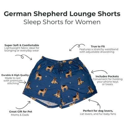 Show full view: E&S PETS German Shepherd Shorts, Blue, Small slide 2 of 6
