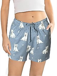 E&S PETS Westie Shorts, Light Blue, Large