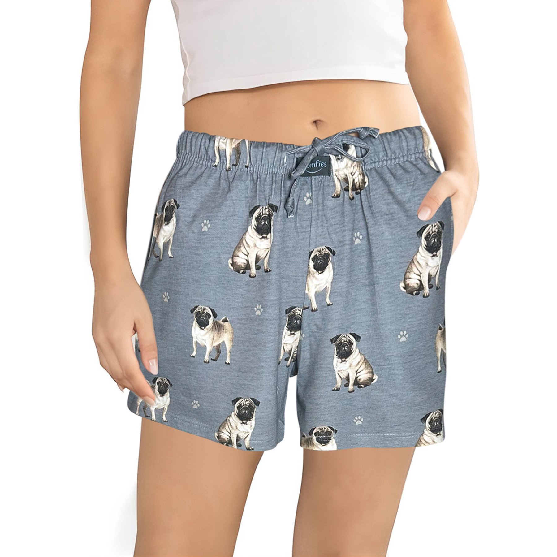E&S PETS Pug Shorts, Grey, X-Large