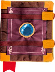 Pawlymorph Pet Toys Wizard's Spellbook Interactive Treat Hiding PlushDog Toy, Maroon