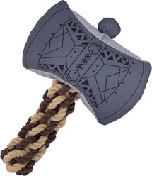 Pawlymorph Pet Toys Barbarian's Great Axe Plush Dog Toy, Grey