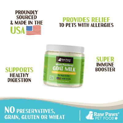 Show full view: Raw Paws Powder Whole Goat Milk Supplement for Dogs & Cats, 7-oz slide 3 of 7