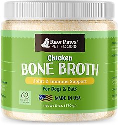 Raw Paws Bone Broth Chicken flavored Supplement for Dogs & Cats, 6-oz