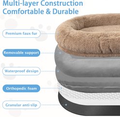 LovMor Dog Bed, Khaki, 71 x 45 x 12-in slide 2 of 6