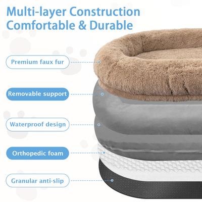 Show full view: LovMor Dog Bed, Khaki, 71 x 45 x 12-in slide 4 of 8