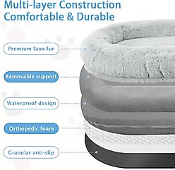 LovMor Dog Bed, Grey, 71 x 45 x 12-in slide 2 of 6