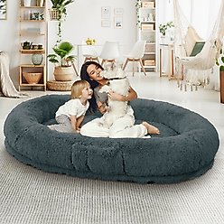 LovMor Dog Bed, Dark Grey, 71 x 45 x 12-in