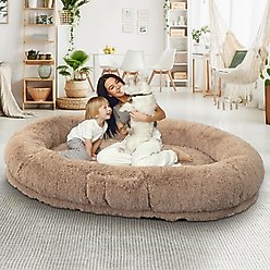 LovMor Dog Bed, Khaki, 71 x 45 x 12-in