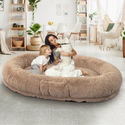 LovMor LovMor Dog Bed, Khaki, 71 x 45 x 12-in
