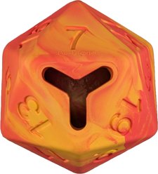 Pawlymorph Pet Toys D20 Dragon Fire Barbarian Strength Treat Dispensing Dog Toy, Red slide 2 of 6