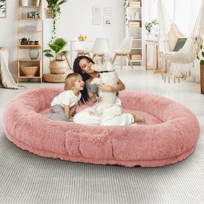LovMor LovMor Dog Bed, Pink, 71 x 45 x 12-in