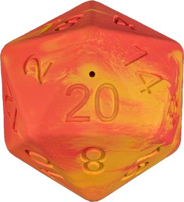 Show full view: Pawlymorph Pet Toys D20 Dragon Fire Barbarian Strength Treat Dispensing Dog Toy, Red slide 3 of 8