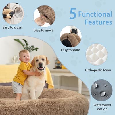 Show full view: LovMor Dog Bed, Khaki, 71 x 45 x 12-in slide 5 of 8