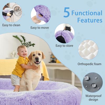 Show full view: LovMor Dog Bed, Purple, 71 x 45 x 12-in slide 5 of 8