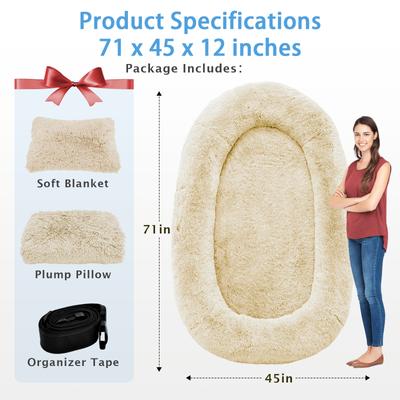 Show full view: LovMor Dog Bed, Beige, 71 x 45 x 12-in slide 5 of 7