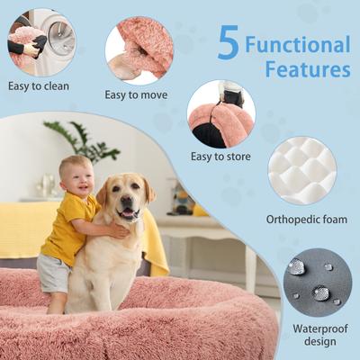 Show full view: LovMor Dog Bed, Pink, 71 x 45 x 12-in slide 4 of 7