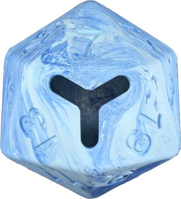 Show full view: Pawlymorph Pet Toys D20 Lightning Blue Barbarian Strength Treat Dispensing Dog Toy, Blue slide 3 of 7