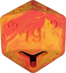 Pawlymorph Pet Toys D20 Dragon Fire Barbarian Strength Treat Dispensing Dog Toy, Red