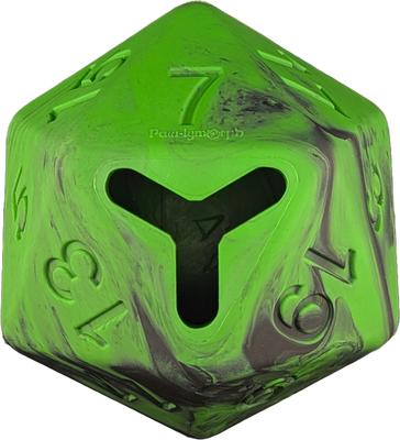 Show full view: Pawlymorph Pet Toys D20 Murky Swamp Barbarian Strength Treat Dispensing Dog Toy, Green slide 3 of 6