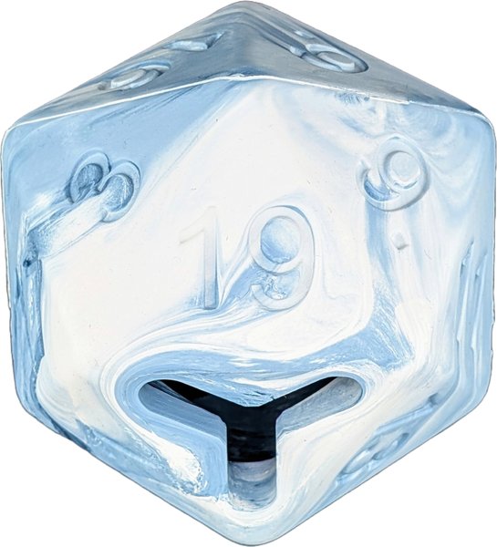 Show full view: Pawlymorph Pet Toys D20 Ice Grey Barbarian Strength Treat Dispensing Dog Toy, Grey slide 1 of 6