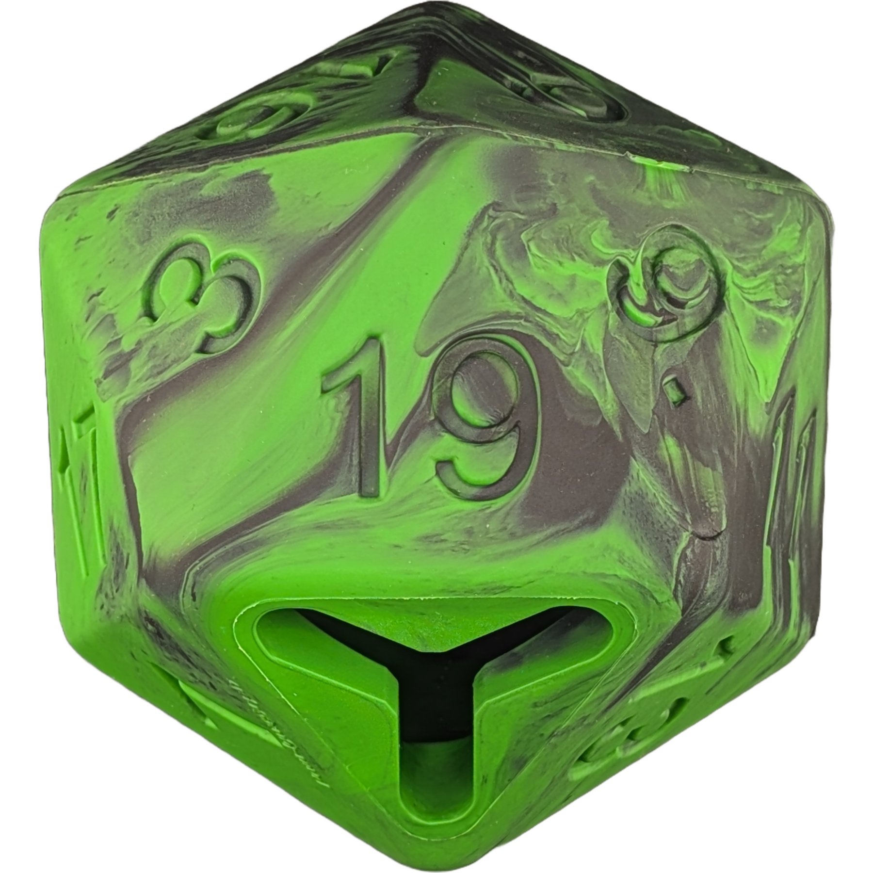 Pawlymorph Pet Toys D20 Murky Swamp Barbarian Strength Treat Dispensing Dog Toy, Green