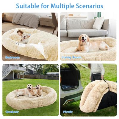 Show full view: LovMor Dog Bed, Beige, 71 x 45 x 12-in slide 6 of 7