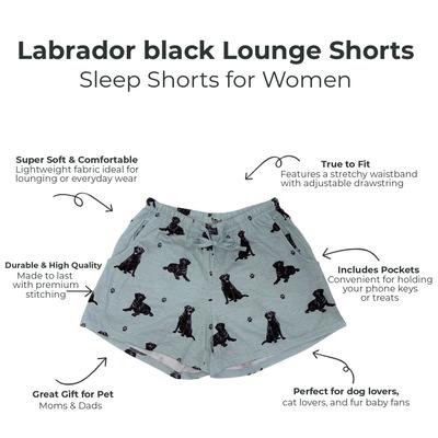 Show full view: E&S PETS Black Labrador Shorts, Teal, Medium slide 2 of 6
