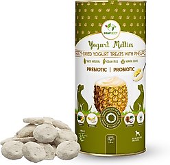 Pawfect All Natural Grain-free Yogurt with Pineapple Prebiotic Probiotic Freeze-dried Dog Treat, 1.34-oz canister