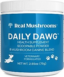 Real Mushrooms Daily Dawg Mushroom Extract Health Support Powder Supplement for Dogs, 2.65-oz jar