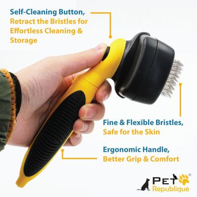 Show full view: Pet Republique Self-Cleaning Slicker Brush slide 3 of 9
