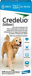 Credelio Chewable Tablet for Dogs, 50.1-100 lbs, (Blue Box), 6 Chewable Tablets (6-mos. supply)