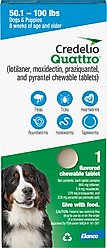 Credelio Quattro Chewable Tablets for Dogs, 50.1-100 lbs, 1 Chewable (1-mo. supply)
