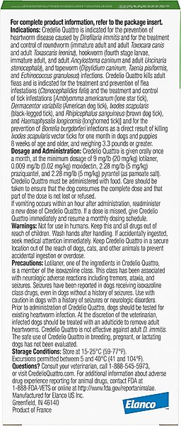 Credelio Quattro Chewable Tablets for Dogs, 25.1-50 lbs