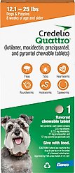 Credelio Quattro Chewable Tablets for Dogs, 12.1-25 lbs, 1 Chewable (1-mo. supply)