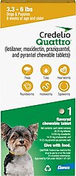 Credelio Quattro Chewable Tablets for Dogs, 3.3-6 lbs, 1 Chewable (1-mo. supply)
