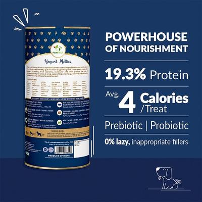 Show full view: Pawfect All Natural Grain-free Yogurt with Blueberry Prebiotic Probiotic Freeze-dried Dog Treat, 1.34-oz canister slide 3 of 10