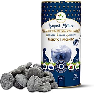 Pawfect All Natural Grain-free Yogurt with Blueberry Prebiotic Probiotic Freeze-dried Dog Treat, 1.34-oz canister